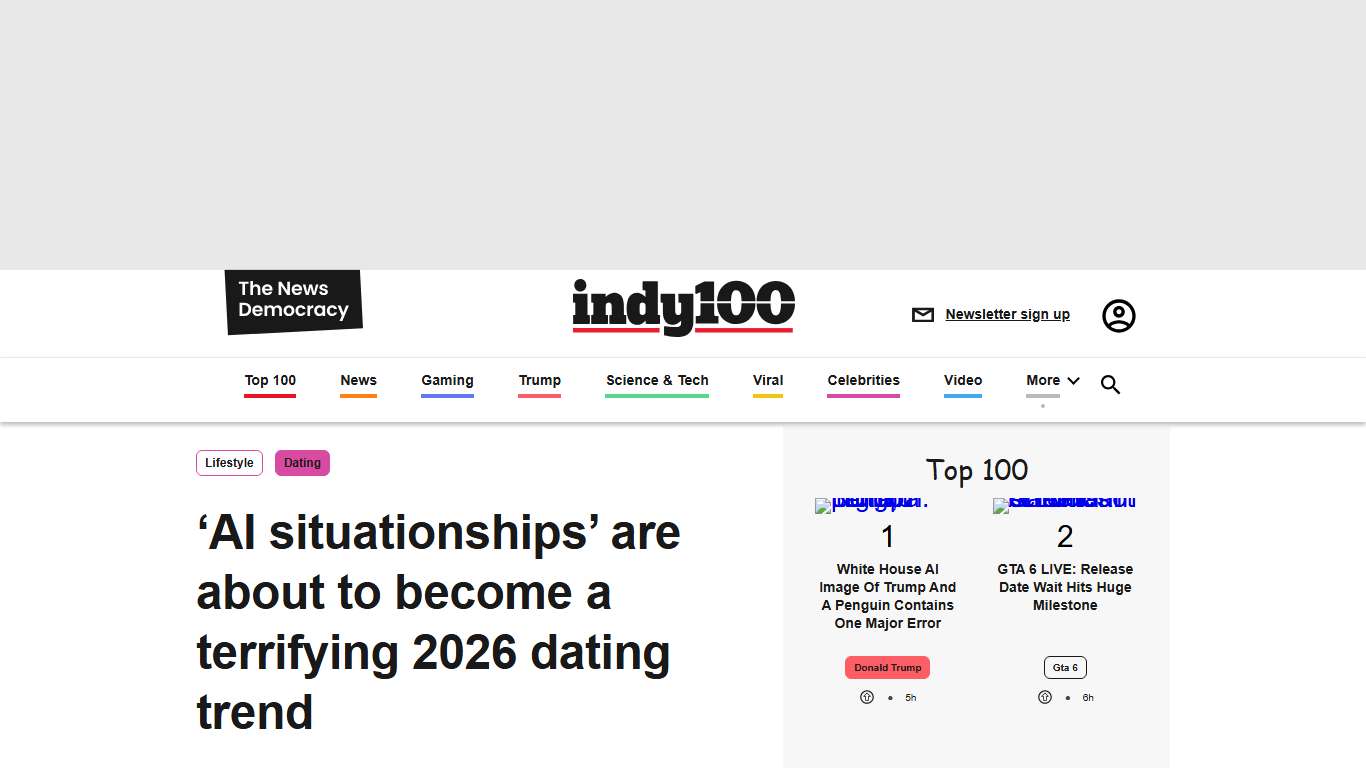 ‘AI situationships’ are about to become a terrifying 2026 dating trend indy100